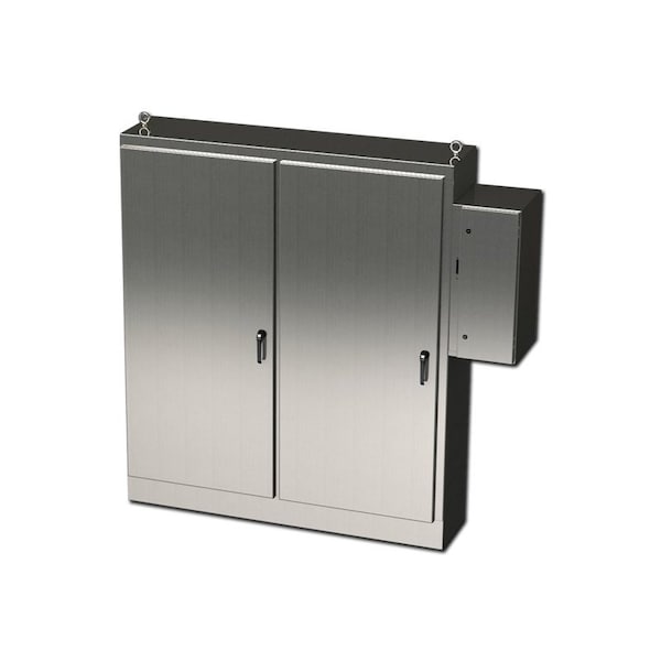 3 Point Latch with Padlock Handle Electrical Enclosures, 90 in H, 18 in D, 77-3/4 in W